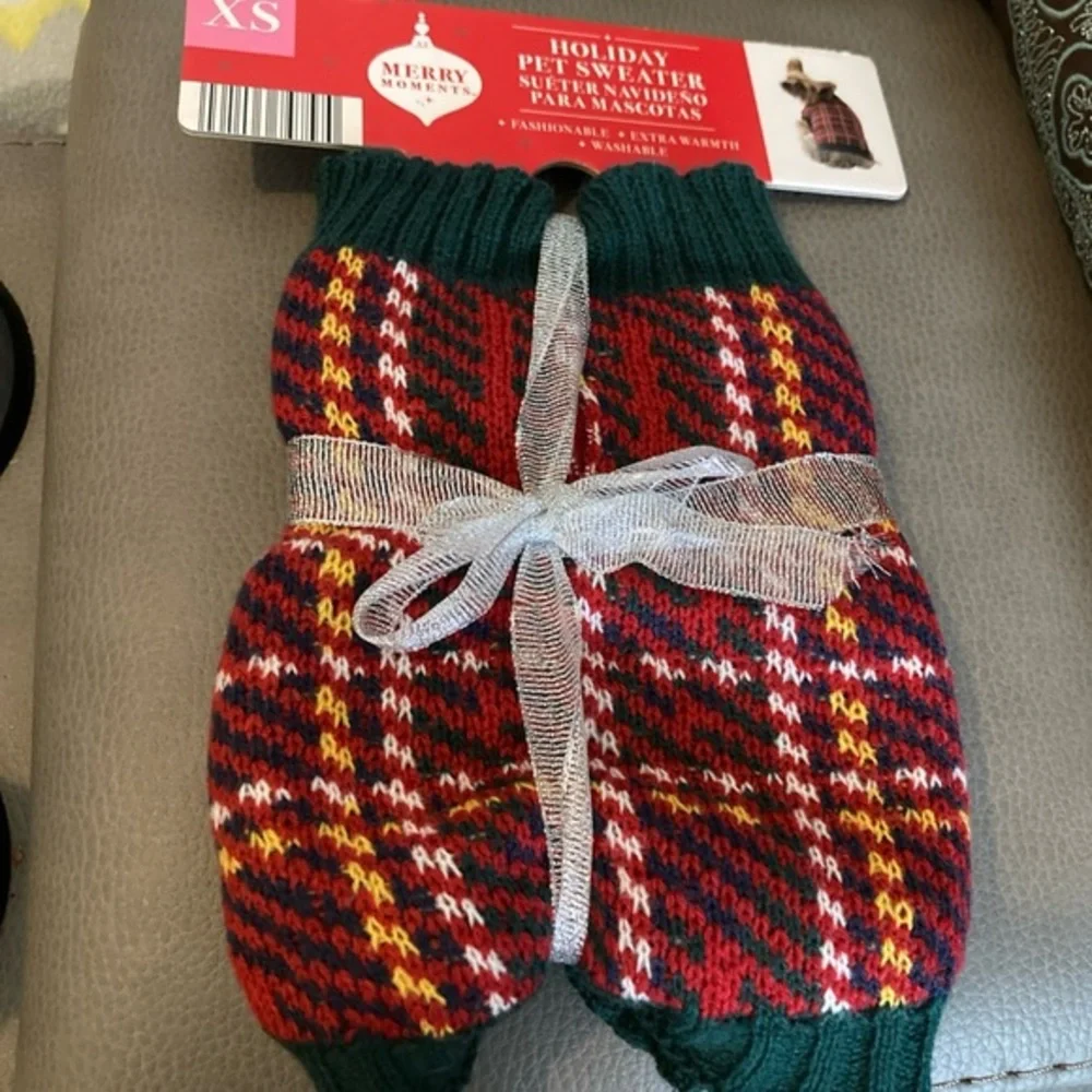 XS dog Sweater Merry Holiday Pet